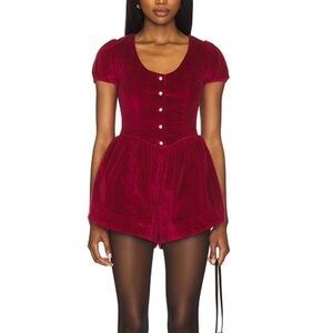 SALE - FREE PEOPLE ❤️ Red Velvet Romper ❤️